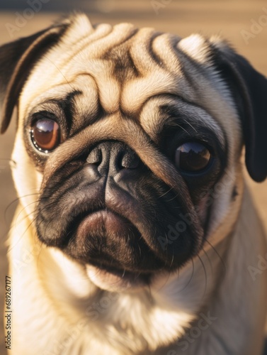 Ugly Pug closeup dog portrait © Svetlana