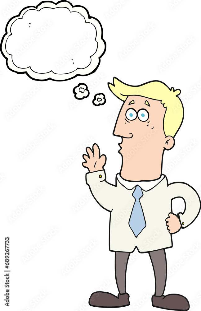 freehand drawn thought bubble cartoon businessman freehand drawn thought bubble cartoon businessman