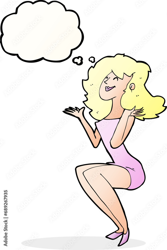 cartoon attractive woman sitting with speech bubble cartoon attractive woman sitting with speech bubble