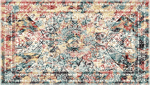 Carpet and Fabric print design with grunge and distressed texture repeat pattern 