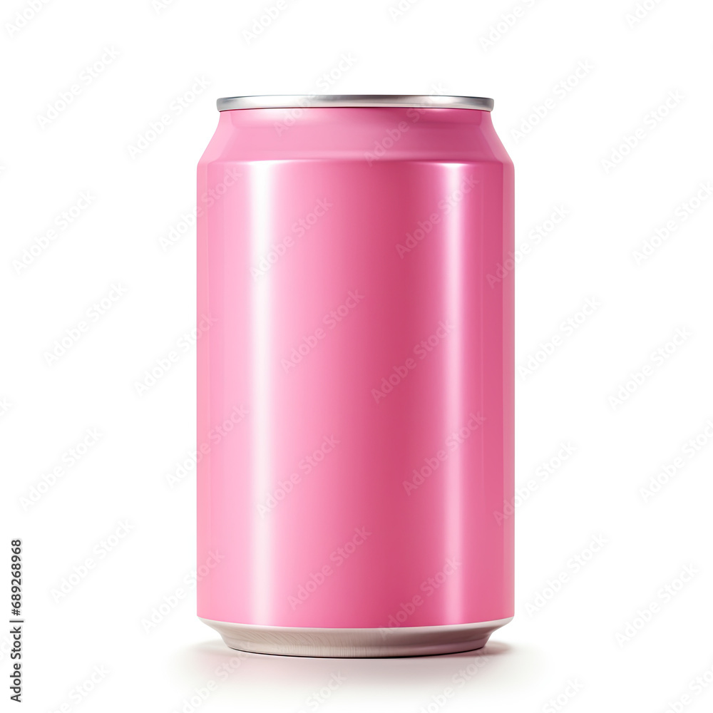 Pink Drink Can Packshot Mockup Isolated on White Background Pink Drink Can Packshot Mockup Isolated on White Background