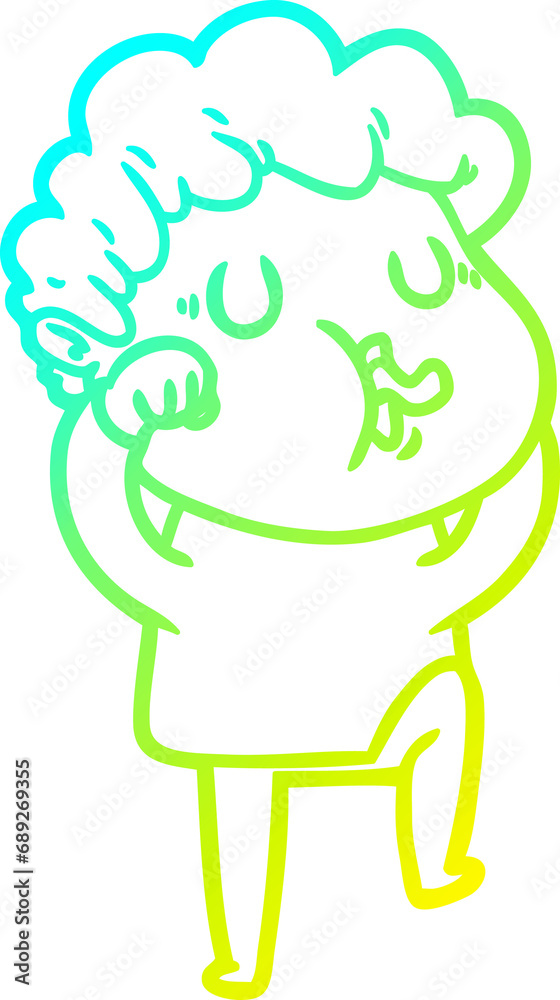 cold gradient line drawing of a cartoon man singing cold gradient line drawing of a cartoon man singing