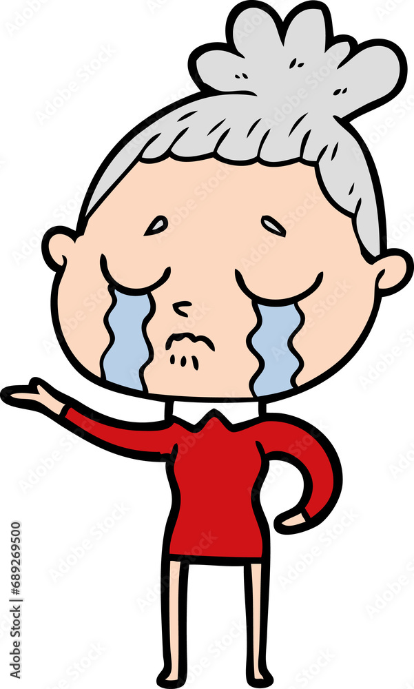 cartoon crying woman