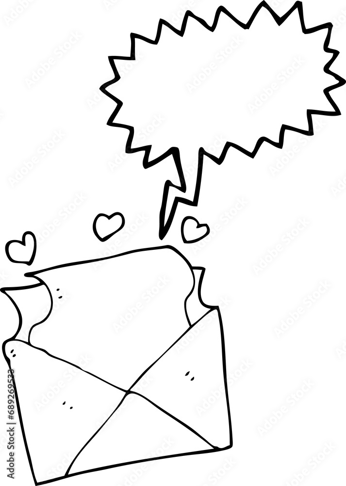 freehand drawn speech bubble cartoon love letter freehand drawn speech bubble cartoon love letter