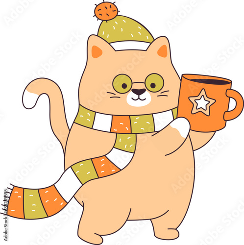 Cat With Coffee Mug