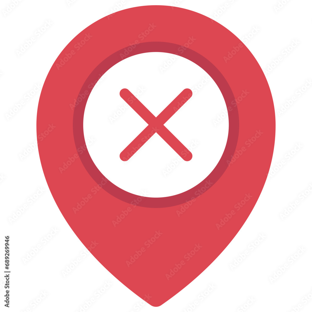 Obraz premium Incorrect Location Pin Icon
