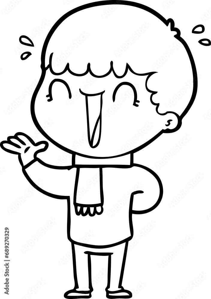 Obraz premium laughing cartoon man