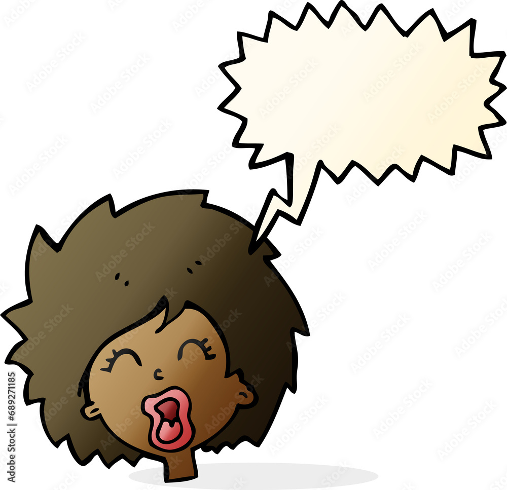 cartoon woman screaming with speech bubble cartoon woman screaming with speech bubble