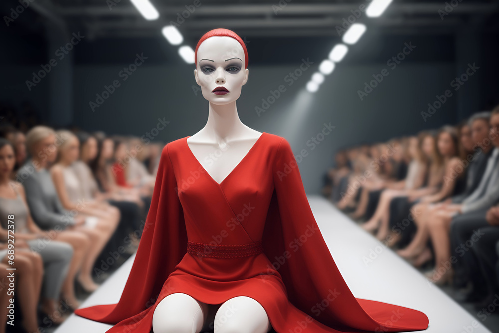 Futuristic Elegance Runway Showcase. Female on the