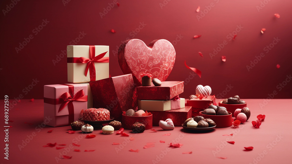 Valentine's Day Gifts, Roses, and Chocolates Arrangement
