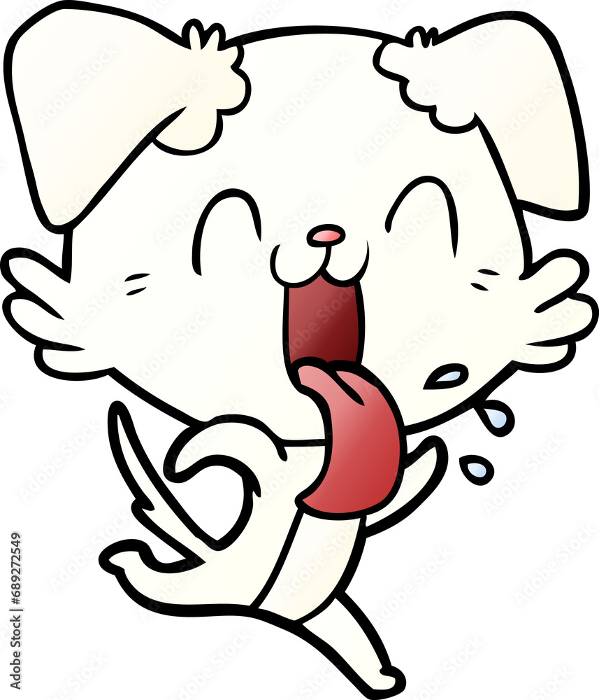 cartoon panting dog running cartoon panting dog running