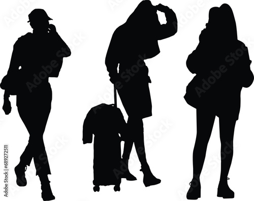 Group of Fashion Model Business Grils Silhouettes photo