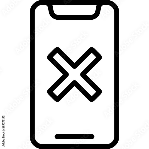 Mobile Phone Cross Icon