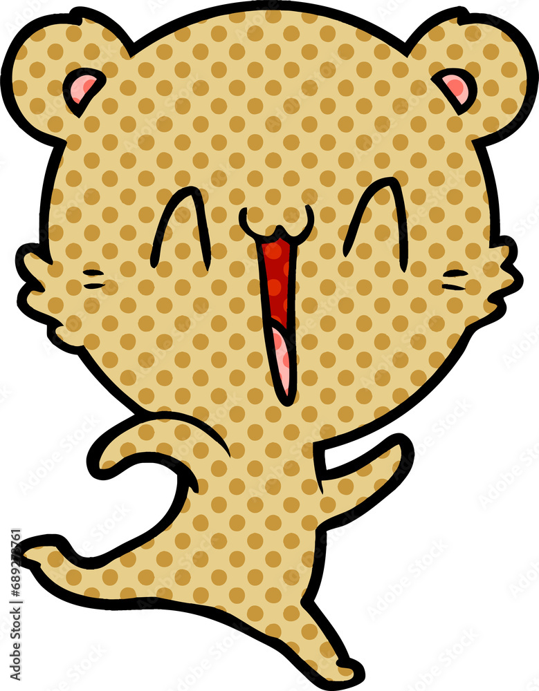 happy bear running cartoon happy bear running cartoon