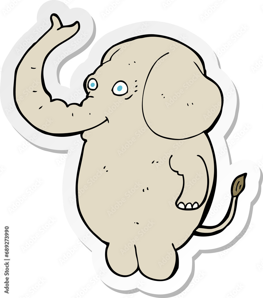Fototapeta premium sticker of a cartoon funny elephant