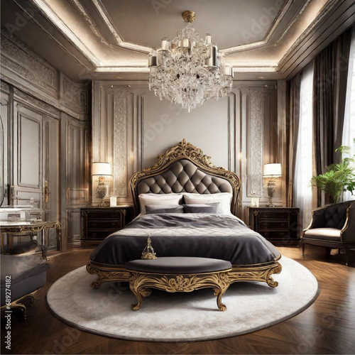 royal kingsize bedroom | Generative AI photo