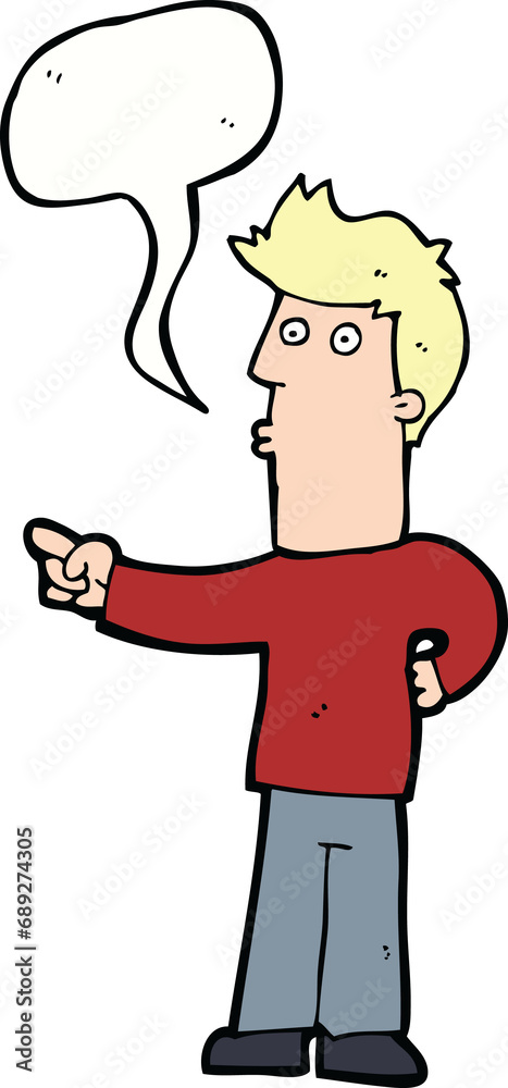 cartoon man pointing with speech bubble cartoon man pointing with speech bubble