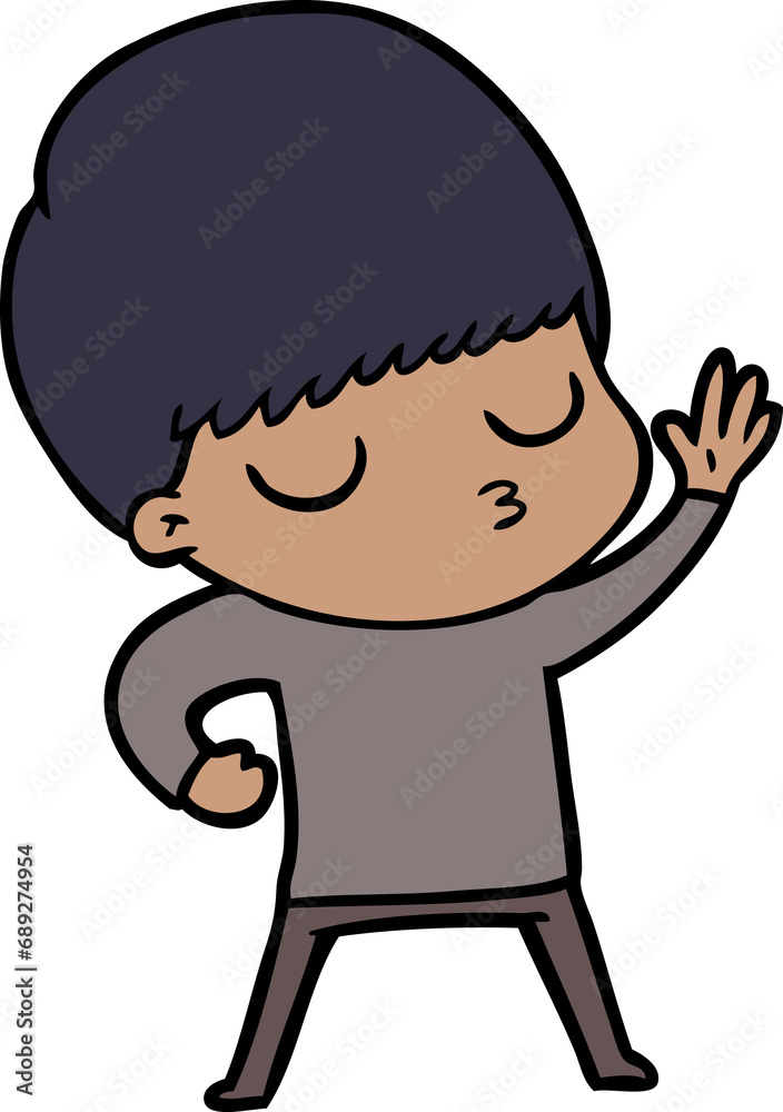 cartoon calm boy cartoon calm boy