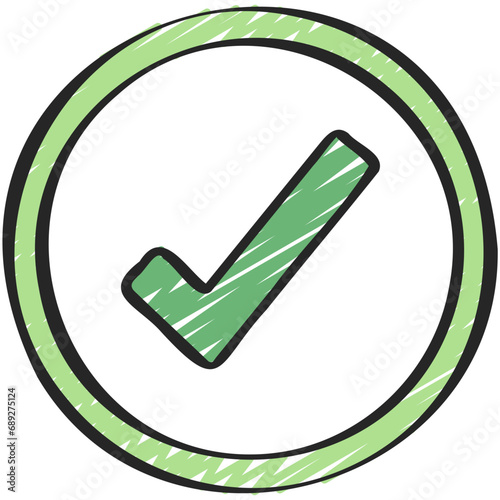 Check Mark Thick Circle Icon