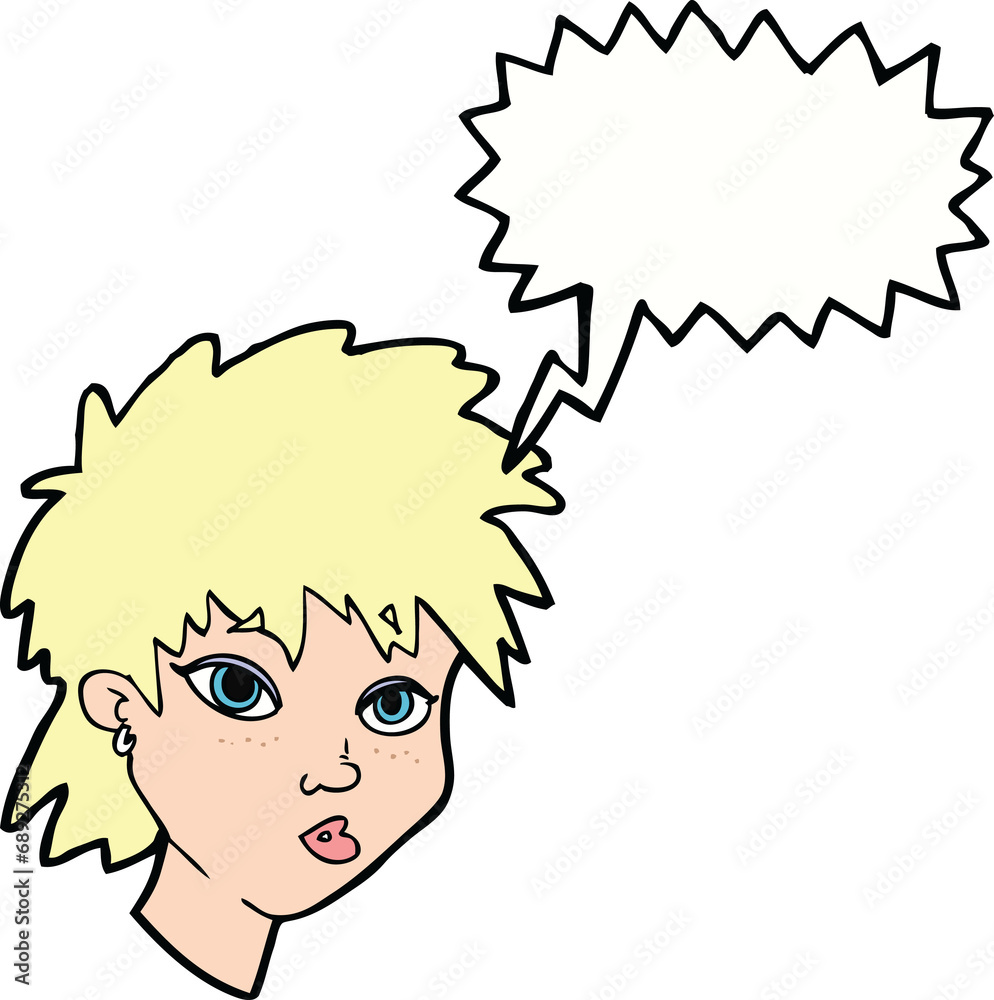cartoon curious girl with speech bubble cartoon curious girl with speech bubble