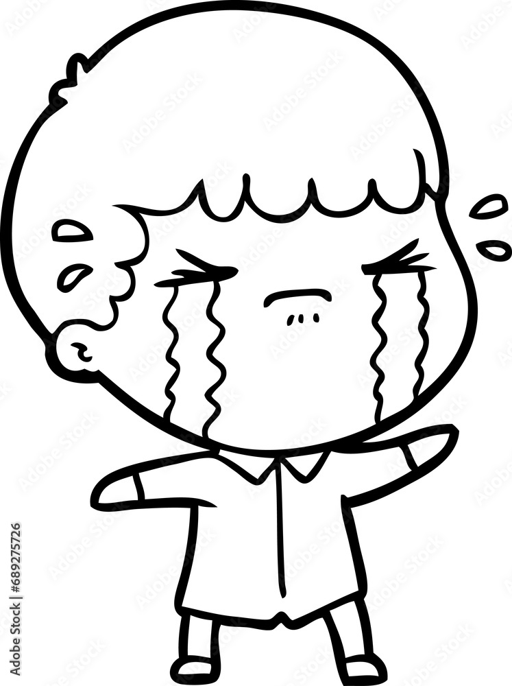 cartoon man crying