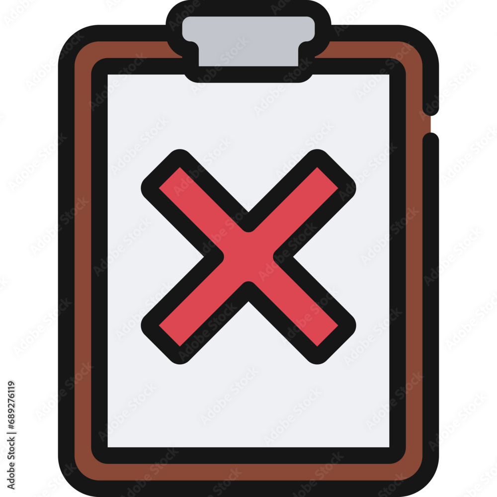 Fototapeta premium Incorrect Clipboard Icon
