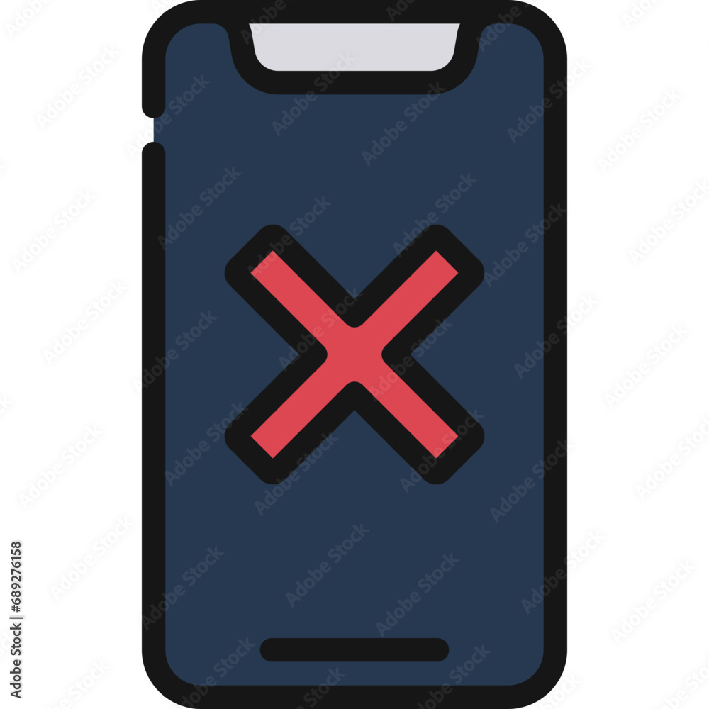 Obraz premium Mobile Phone Cross Icon