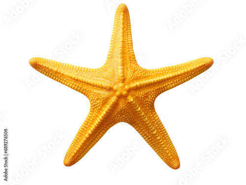 Yellow Starfish, isolated on a transparent or white background