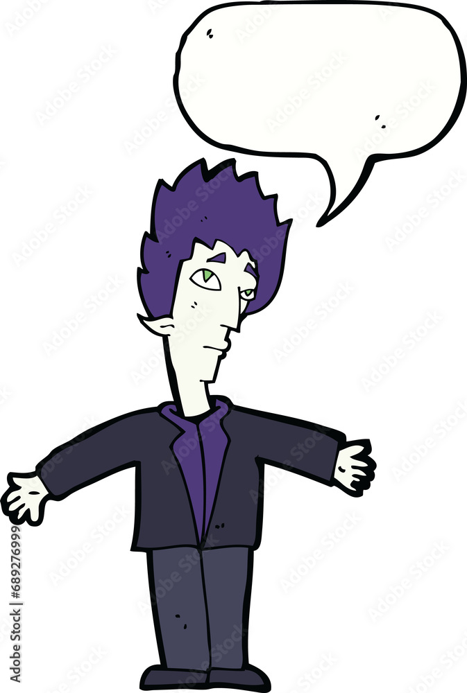 cartoon vampire man with speech bubble cartoon vampire man with speech bubble