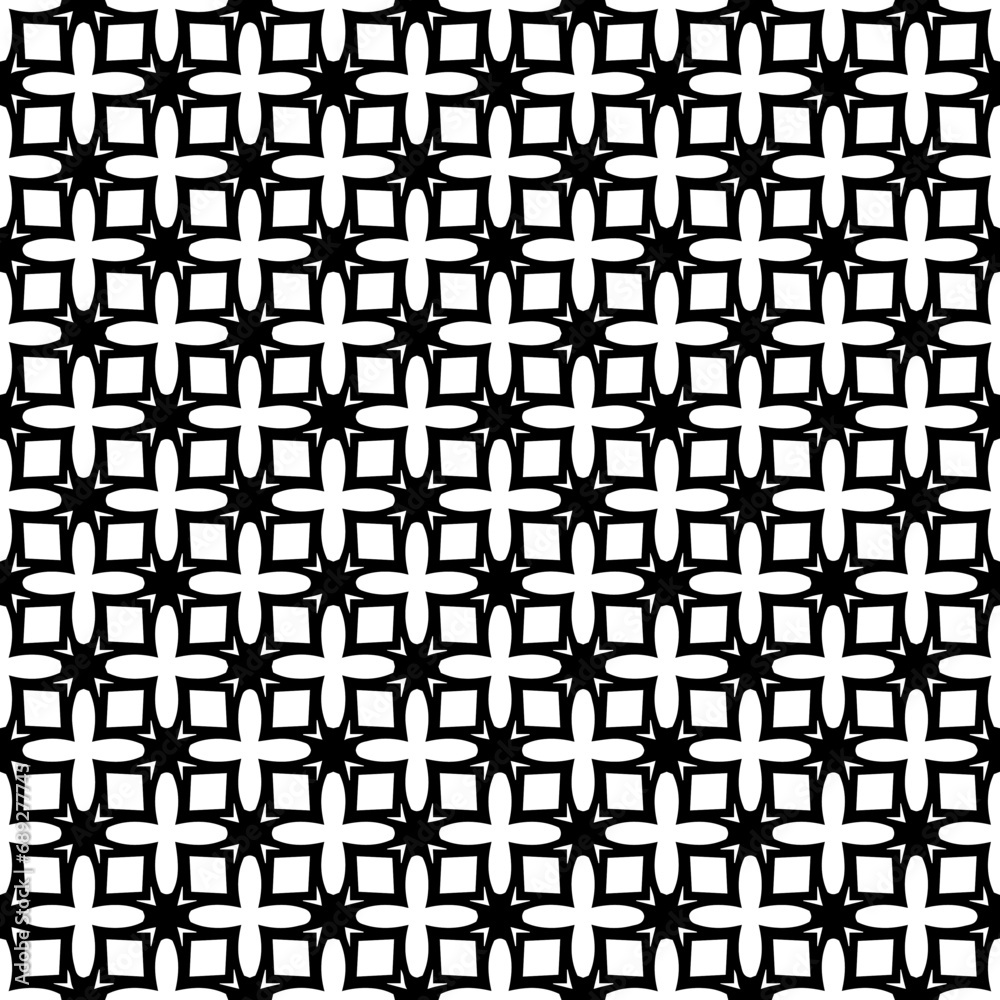 Black and white seamless abstract pattern. Background and backdrop. Grayscale ornamental design. Mosaic ornaments. Vector graphic illustration. EPS10. Black and white seamless abstract pattern. Background and backdrop. Grayscale ornamental design. Mosaic ornaments. Vector graphic illustration. EPS10.