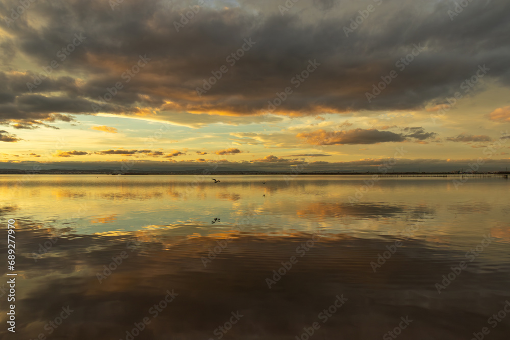 Reflecting clouds in Lake Albufera