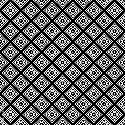 Wallpaper Mural Black and white seamless abstract pattern. Background and backdrop. Grayscale ornamental design. Mosaic ornaments. Vector graphic illustration. EPS10. Torontodigital.ca