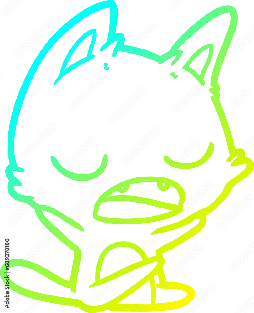 cold gradient line drawing of a talking cat cartoon cold gradient line drawing of a talking cat cartoon