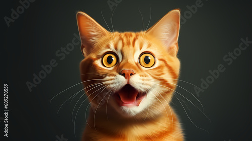 Surprised orange senior feline PPT background