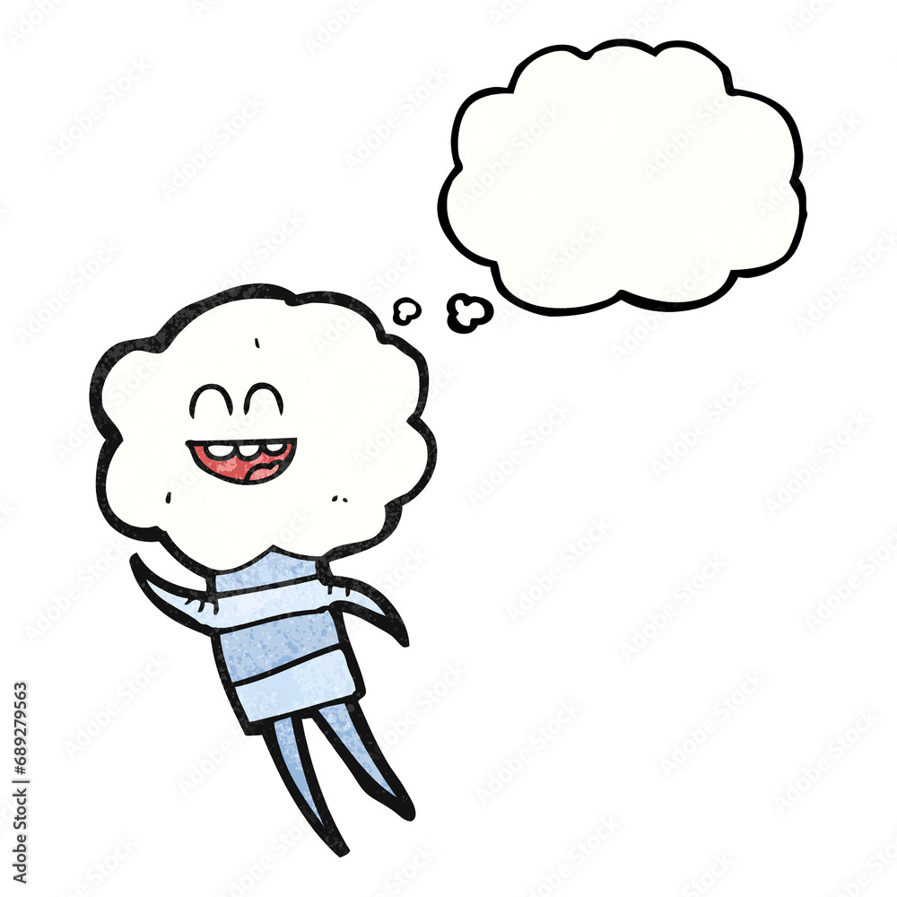 freehand drawn thought bubble textured cartoon cute cloud head creature freehand drawn thought bubble textured cartoon cute cloud head creature