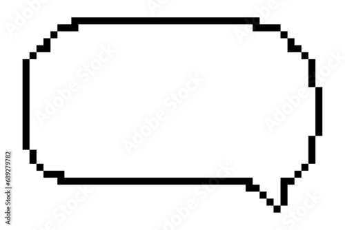 Empty pixelated speech bubble. Chat speech or dialogue. Vector illustration 