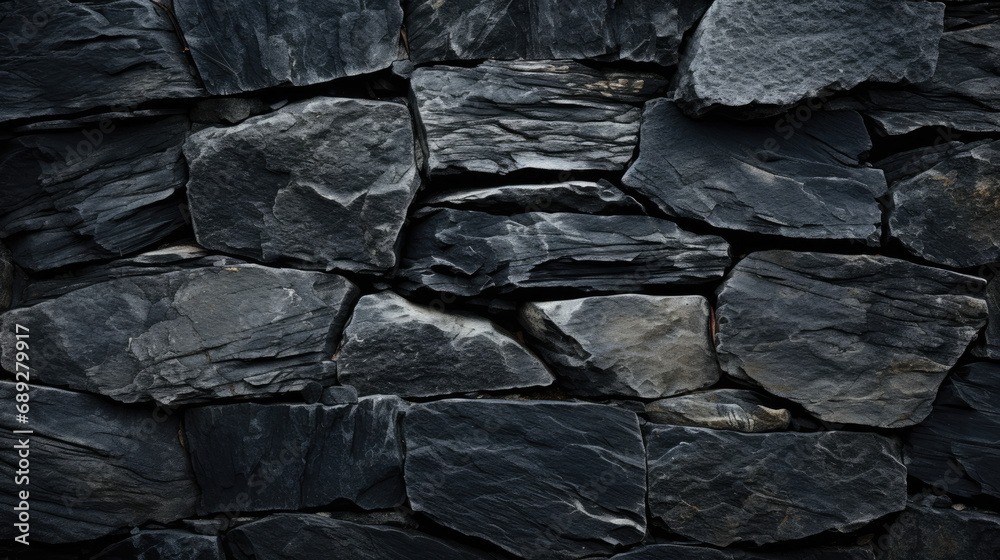 Background of mountain stones of different sizes in black and gray. Texture of stones for design. Background of mountain stones of different sizes in black and gray. Texture of stones for design.
