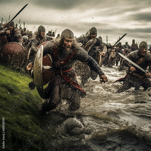 Vikings Fighting in a War