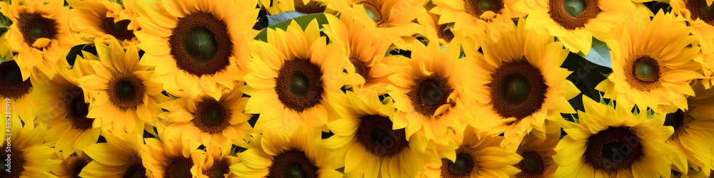 sunflowers background banner