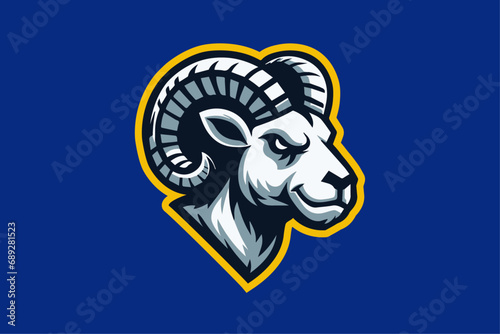 Powerful Vector Ram Mascot Logo - Ideal for Sports Teams, Athletic Branding & School Spirit Enhancement