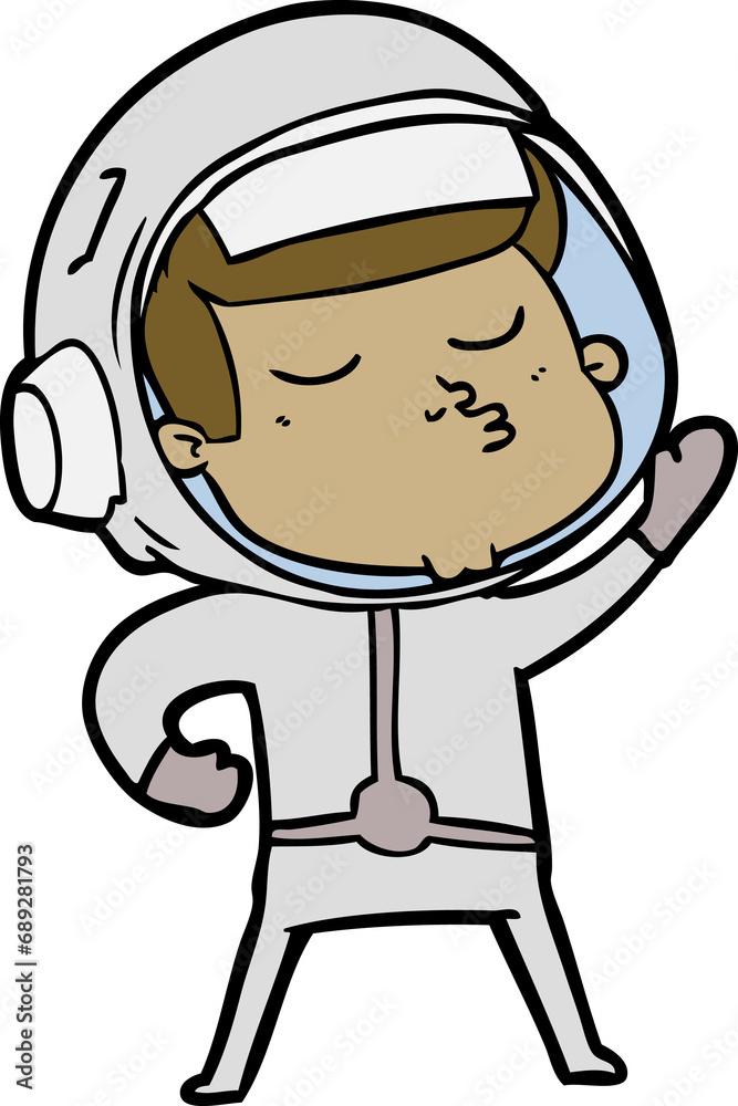 cartoon confident astronaut cartoon confident astronaut