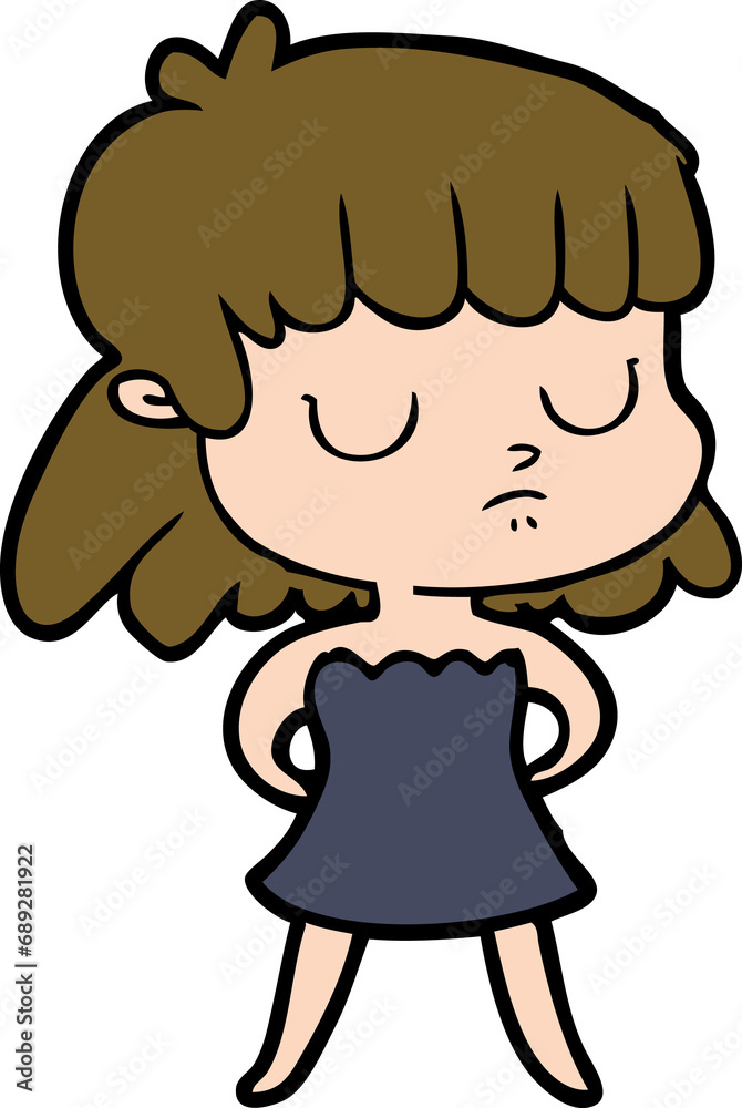 cartoon indifferent woman cartoon indifferent woman