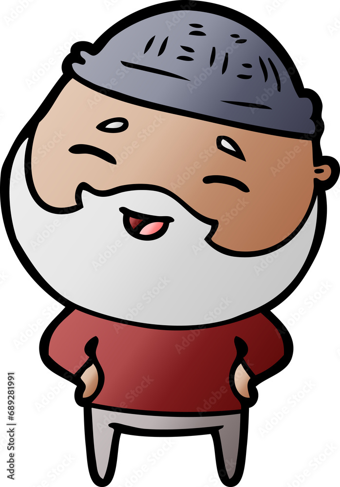 cartoon happy bearded man