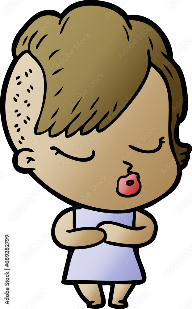 cartoon pretty hipster girl cartoon pretty hipster girl