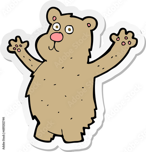 sticker of a cartoon funny bear