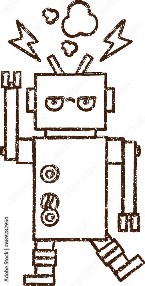Robot Charcoal Drawing Robot Charcoal Drawing