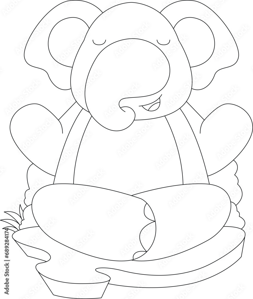 Elephant Yoga Fitness Meditation Animal Vector Graphic Art Illustration Elephant Yoga Fitness Meditation Animal Vector Graphic Art Illustration