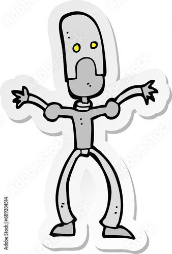 sticker of a cartoon funny robot