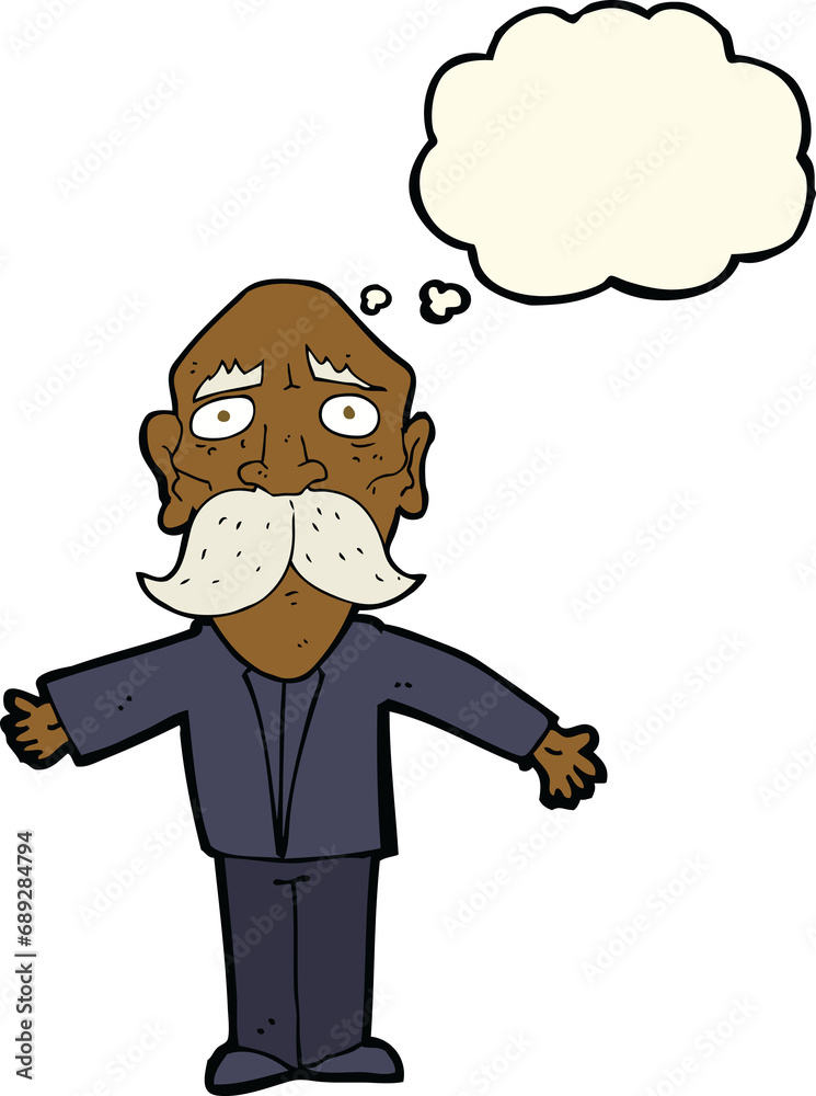 cartoon disappointed old man with thought bubble cartoon disappointed old man with thought bubble