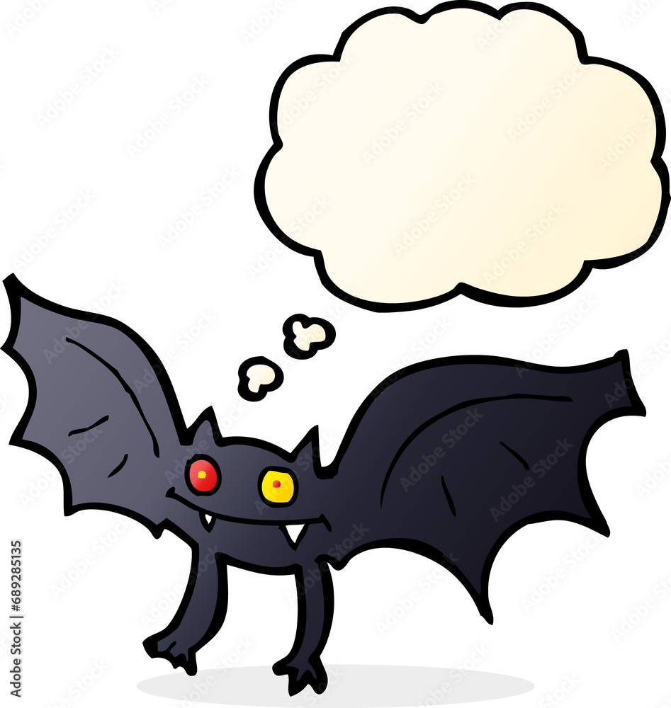 cartoon vampire bat with thought bubble cartoon vampire bat with thought bubble